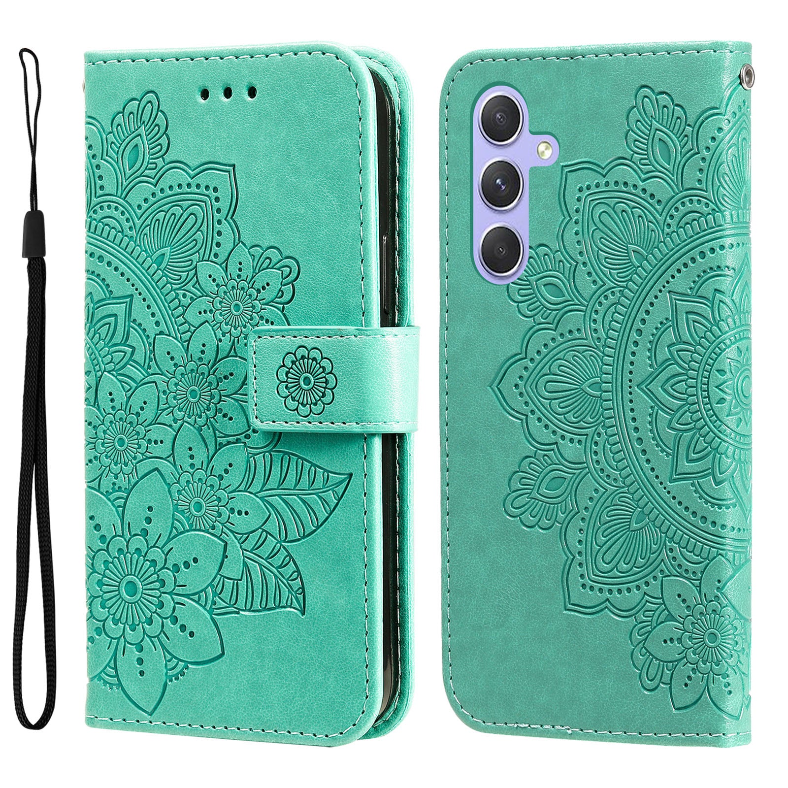 For Samsung Galaxy M54 5G / F54 5G Flower Imprinted Leather Wallet Case Stand Flip Protective Phone Cover For Samsung Galaxy M54 5G / F54 5G Flower Imprinted Leather Wallet Case Stand Flip Protective Phone Cover